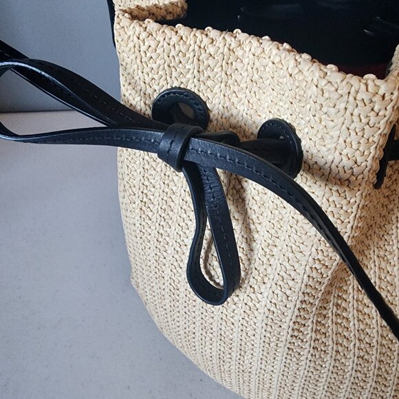 Mansur Gavriel Raffia Bucket Bag "EUC" - Picture 14 of 16